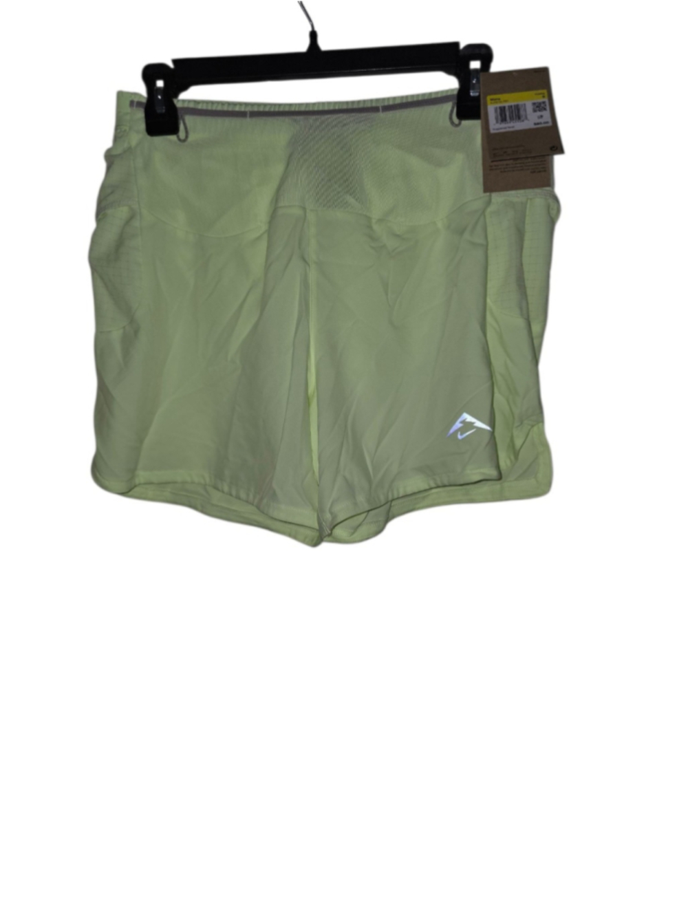 Men Nike Dri-Fit ADV Trail 5 Inch Running Shorts Lime Green HJ3572-701 Size S